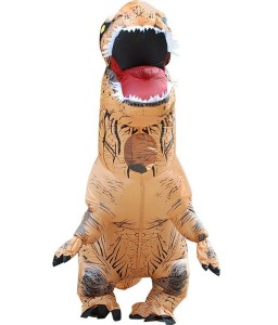Light Brown Adult Inflatable Tyrannosaurus Costume