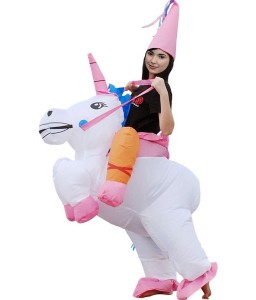 White Adult Carry On Inflatable Pegasus Unicorn Costume