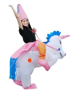 White Adult Carry On Inflatable Pegasus Unicorn Costume