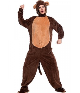 Dark Brown Monkey Pajamas Cute Cosplay Costume