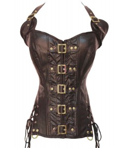 Coffee Buckle-up Steampunk Corset