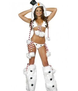 White Snowman Hottie Lingerie Sexy Christmas Costume