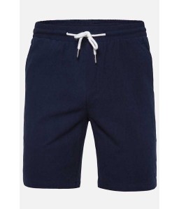 Men Dark-blue Drawstring Waist Slant Pocket Casual Shorts