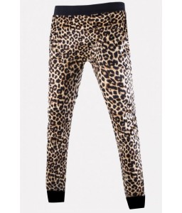 Men Leopard Print Pocket Nighclub Pants
