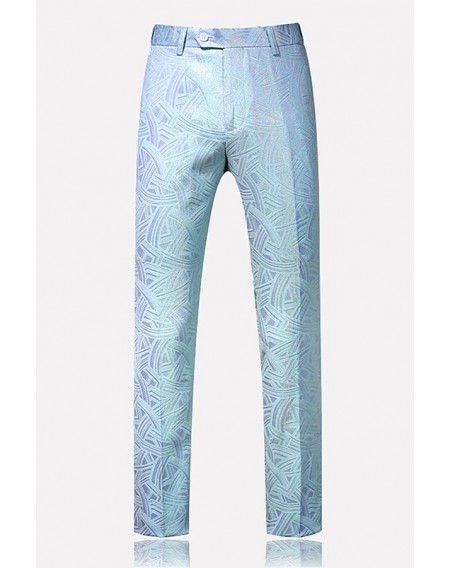 Men Light-blue Jacquard Pocket Street Pants